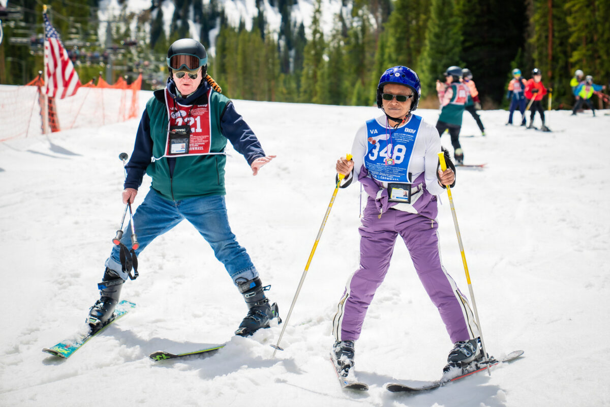 Image of two people skiing.